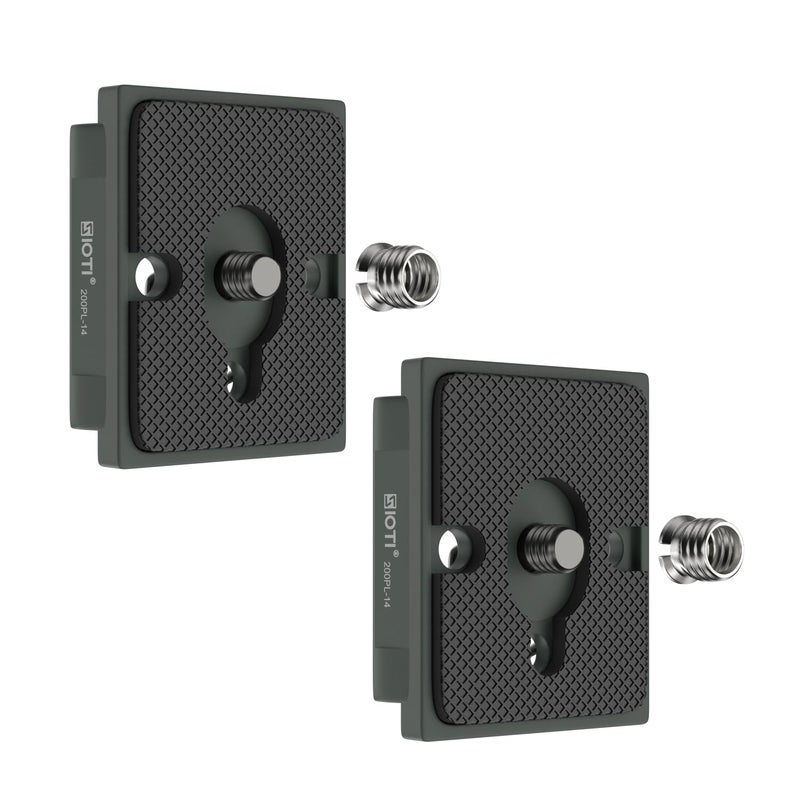SIOTI 200PL-14 Quick Release Plate to RC/RC2/XPRO, 200PL-14 QR, Compatible for Manfr0tt0 Tripods Head with RC/RC2/XPRO Rapid Connect System (Gray) - Image 1